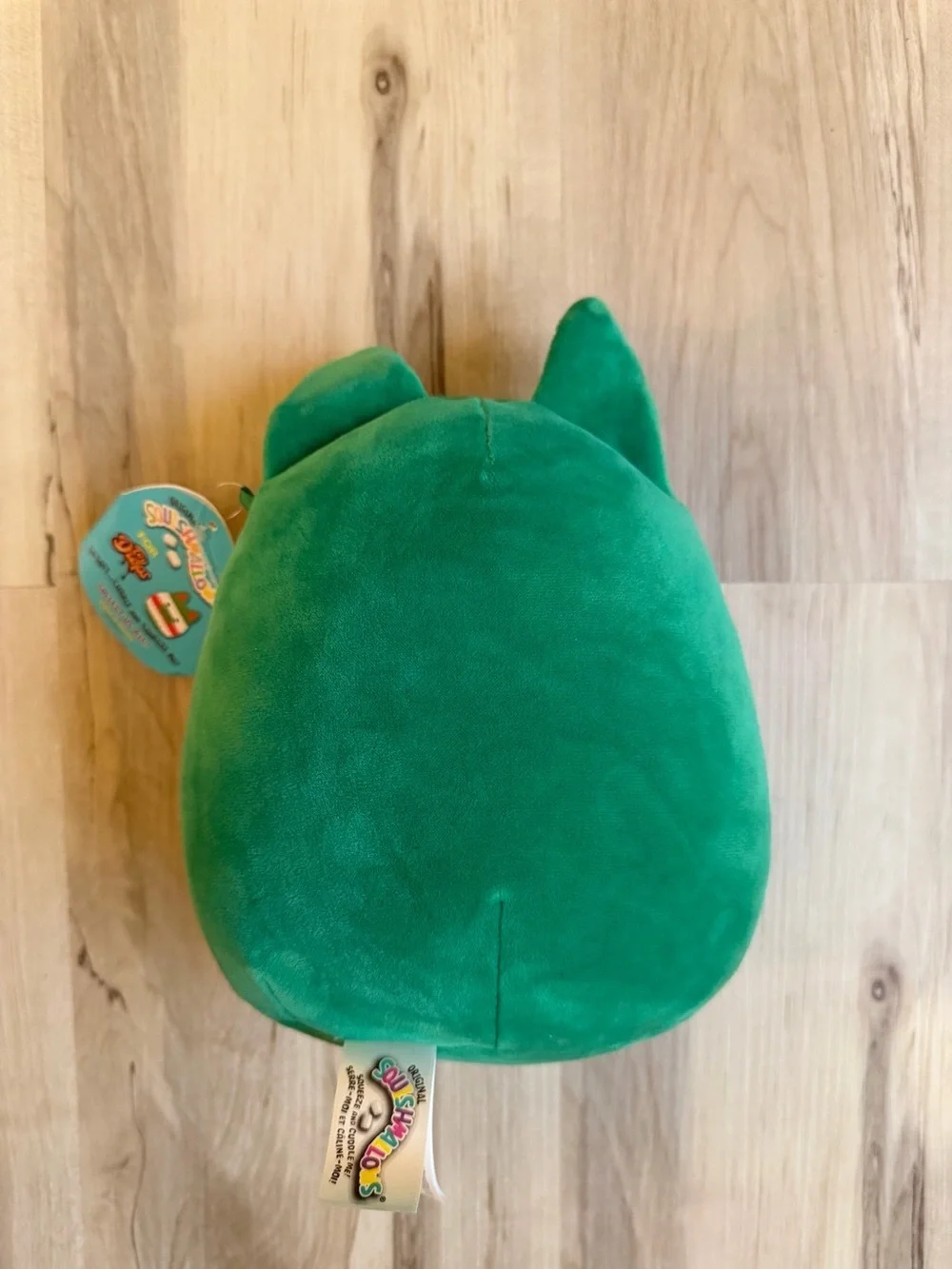 Squishmallows Green, Red & White Striped Pig Plush Tag